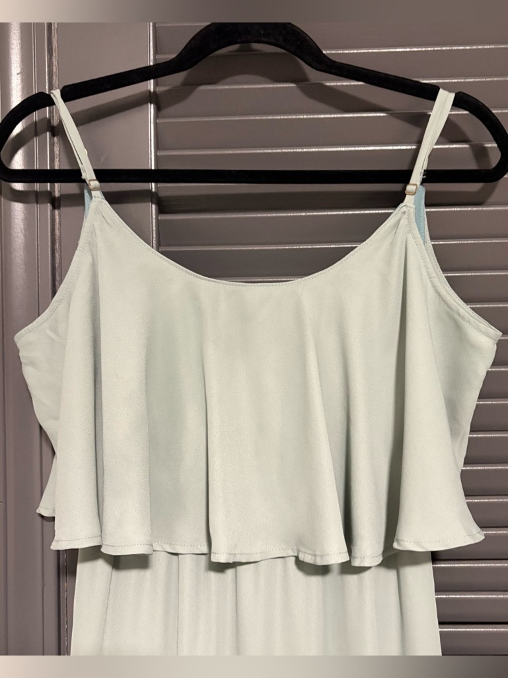 Show Me Your Mumu Caitlin Ruffle Maxi Dress in sage green color - Picture 2 of 11